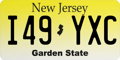 NJ license plate I49YXC