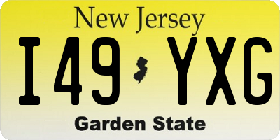 NJ license plate I49YXG