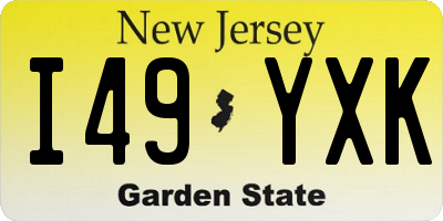 NJ license plate I49YXK