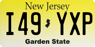 NJ license plate I49YXP