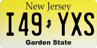 NJ license plate I49YXS