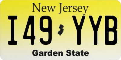 NJ license plate I49YYB
