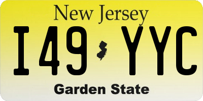NJ license plate I49YYC