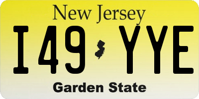 NJ license plate I49YYE