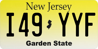 NJ license plate I49YYF
