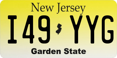 NJ license plate I49YYG