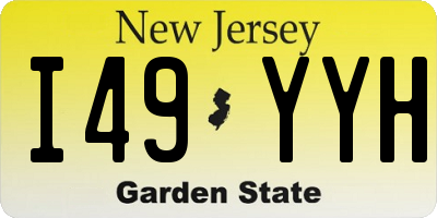 NJ license plate I49YYH