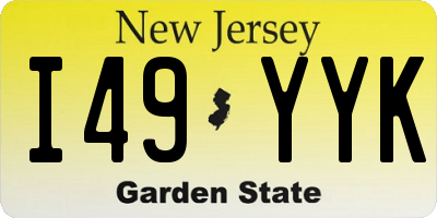 NJ license plate I49YYK