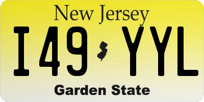 NJ license plate I49YYL