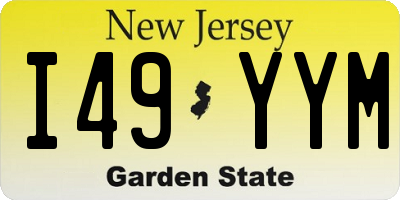 NJ license plate I49YYM