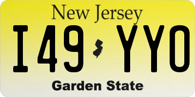 NJ license plate I49YYO