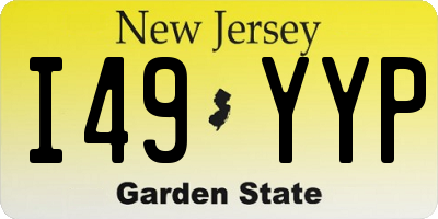 NJ license plate I49YYP