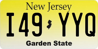 NJ license plate I49YYQ