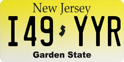 NJ license plate I49YYR