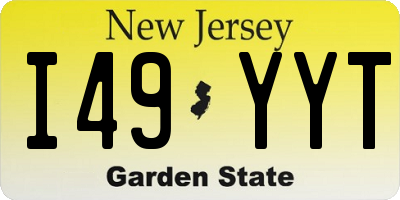 NJ license plate I49YYT