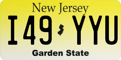NJ license plate I49YYU