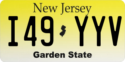 NJ license plate I49YYV