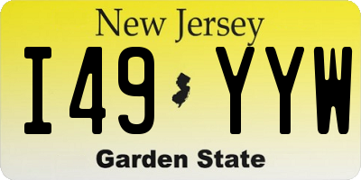 NJ license plate I49YYW