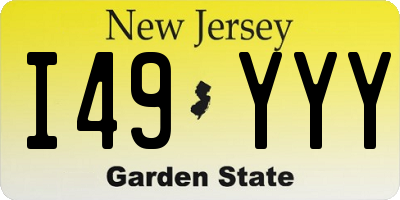 NJ license plate I49YYY