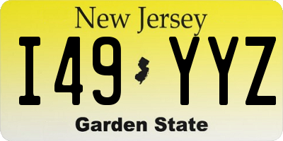 NJ license plate I49YYZ