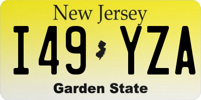 NJ license plate I49YZA