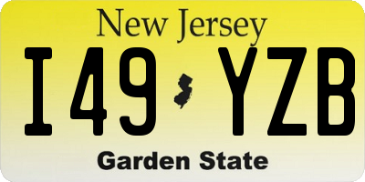 NJ license plate I49YZB