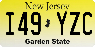 NJ license plate I49YZC