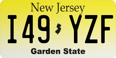 NJ license plate I49YZF