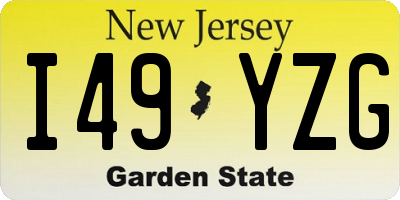 NJ license plate I49YZG