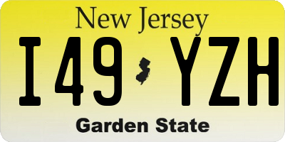 NJ license plate I49YZH