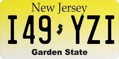 NJ license plate I49YZI