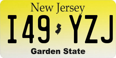 NJ license plate I49YZJ