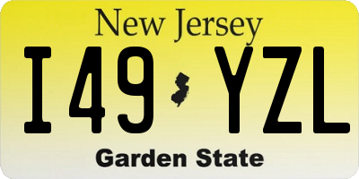 NJ license plate I49YZL