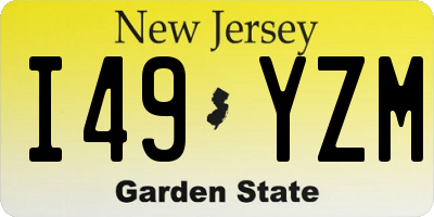 NJ license plate I49YZM