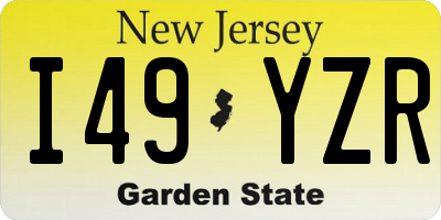 NJ license plate I49YZR