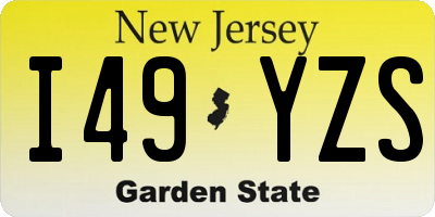 NJ license plate I49YZS
