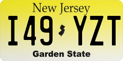 NJ license plate I49YZT