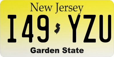 NJ license plate I49YZU