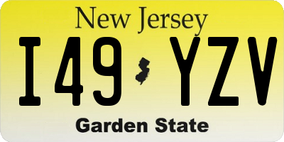NJ license plate I49YZV