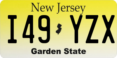 NJ license plate I49YZX