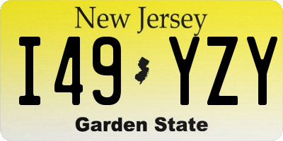 NJ license plate I49YZY