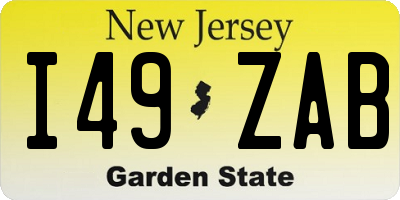 NJ license plate I49ZAB