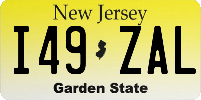 NJ license plate I49ZAL