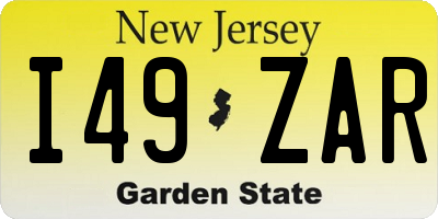 NJ license plate I49ZAR