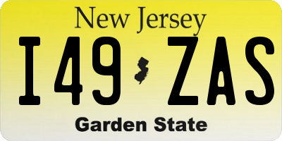 NJ license plate I49ZAS