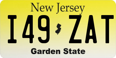 NJ license plate I49ZAT