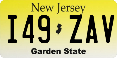 NJ license plate I49ZAV