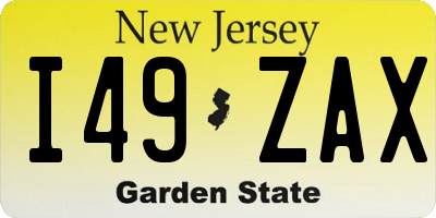 NJ license plate I49ZAX