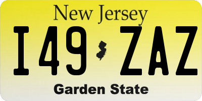 NJ license plate I49ZAZ