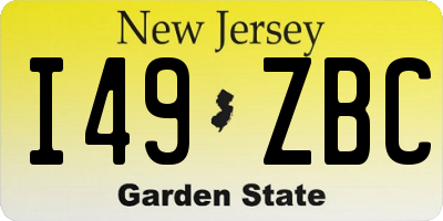 NJ license plate I49ZBC